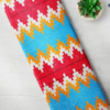 Blue, Red, White and Yellow with Silver shimmering kente Blue, Red, White and Yellow with Silver shimmering kente