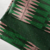 Emerald Green, Dark green and Peach with silver shimmering kente Emerald Green, Dark green and Peach with silver shimmering kente
