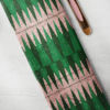 Emerald Green, Dark green and Peach with silver shimmering kente Emerald Green, Dark green and Peach with silver shimmering kente