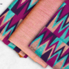Peach, Dark pink, Blue Black and Aqua kente Peach, Dark pink, Blue Black and Aqua kente