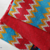 Red, Blue, Gold White with silver shimmering kente Red, Blue, Gold White with silver shimmering kente