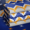 White, Gold, Blue and Ash with silver shimmering kente White, Gold, Blue and Ash with silver shimmering kente