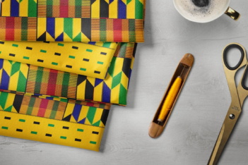 Yellow, Black, Green, Blue and Red kente Yellow, Black, Green, Blue and Red kente