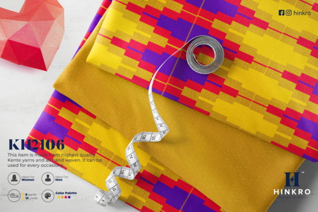 Yellow, Red, Purple and Gold with shimmering kente Yellow, Red, Purple and Gold with shimmering kente