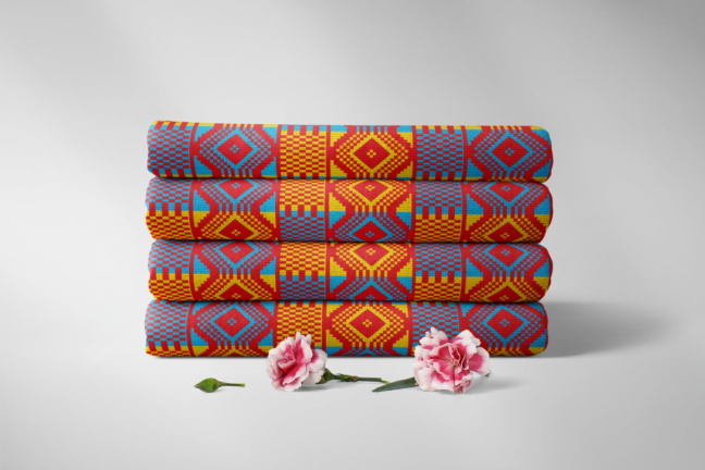 Yellow, Red and Blue kente Yellow, Red and Blue kente