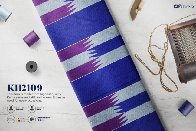 bluish white, Purple and Blue black kente bluish white, Purple and Blue black kente